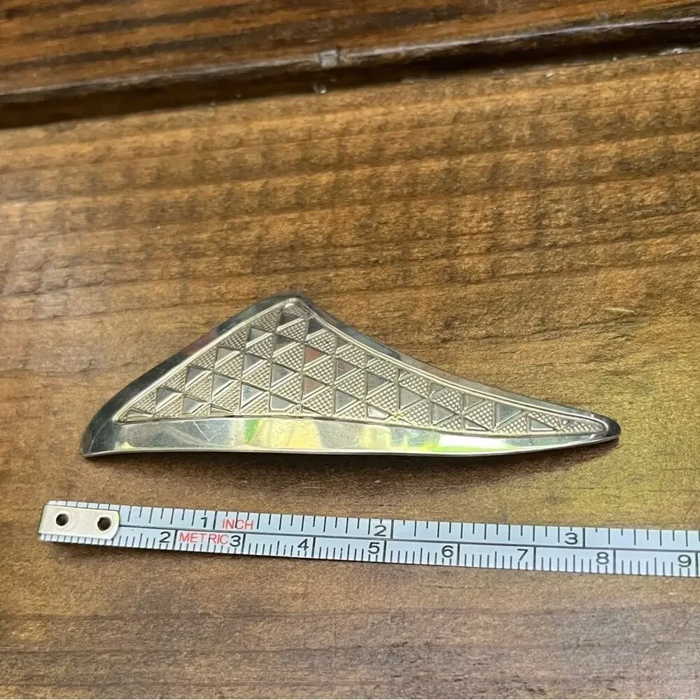 Vintage Oversized 925 Sterling Silver Mid-Century Mod Geometric Triangle Brooch